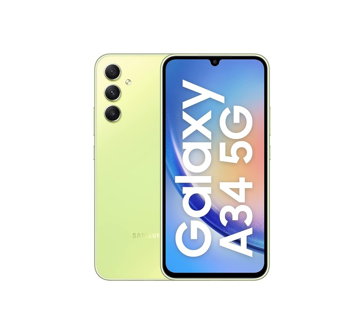 Samsung Galaxy A34 5G (Awesome Lime 8GB 256GB Storage) | 48 MP No Shake Cam (OIS) | IP67 | Gorilla Glass 5 | Voice Focus | Without Charger (A346ELGE GREEN)